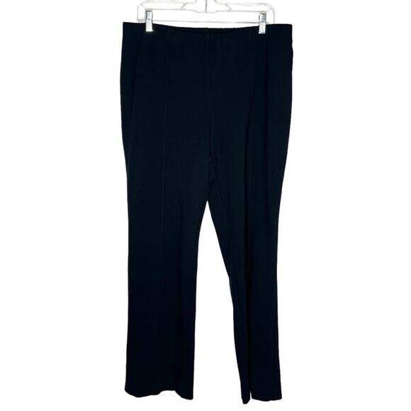 J. JILL / black Ponte knit Barely Boot Cut pull on comfort stretch pants / L - Picture 1 of 8